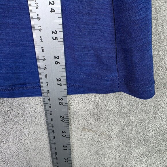 Womens Elie McCarthy Blue Knit Blouse Short Sleeve V Neck Polyester Stretch 1X - Picture 6 of 7